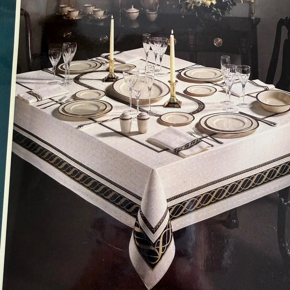 Vintage 1989‎ Lenox Linens Tyler Oblong Tablecloth 62